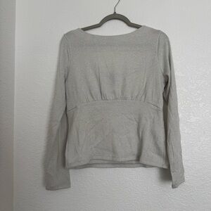 Women’s Banana Republic Silver Shimmer Metallic Gathered Empire Waist Blouse